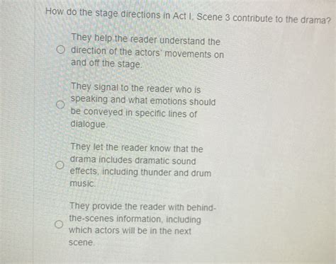 what is the main function of stage directions in drama? how do they contribute to the overall atmosphere and mood of a scene?